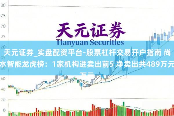 天元证券_实盘配资平台-股票杠杆交易开户指南 尚水智能龙虎榜：1家机构进卖出前5 净卖出共489万元